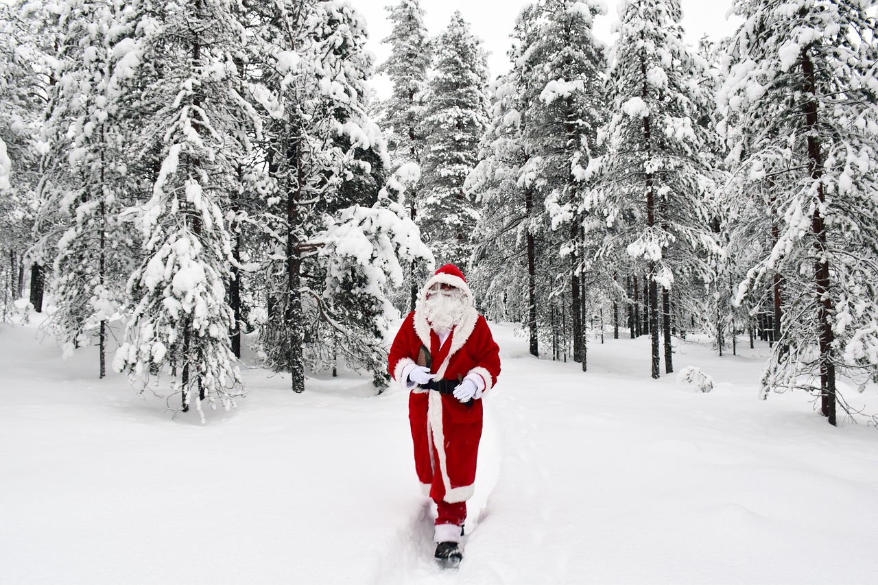 Rencontrer le Père Noël en Laponie : neige et père noel